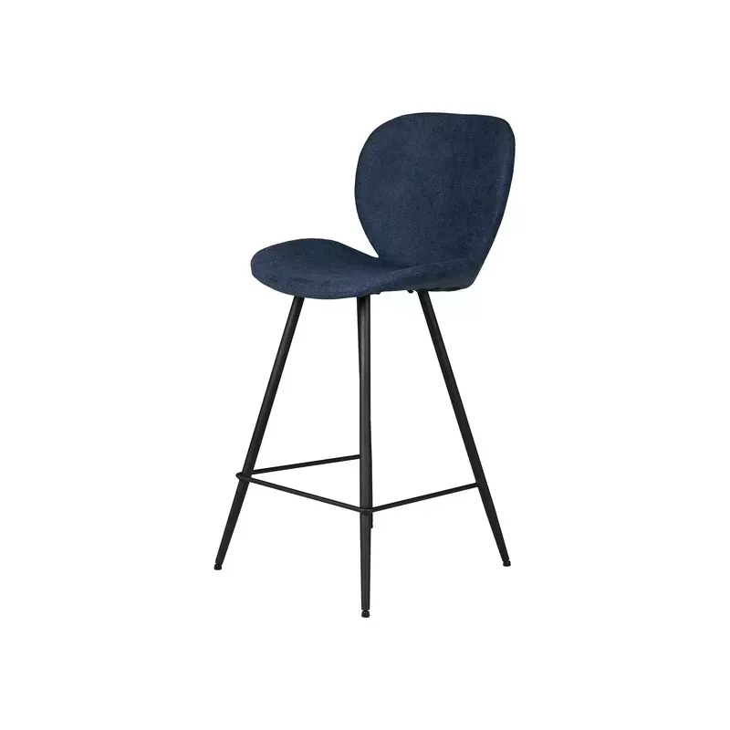 Chaise snack tissu bleu foncé - ZINIA