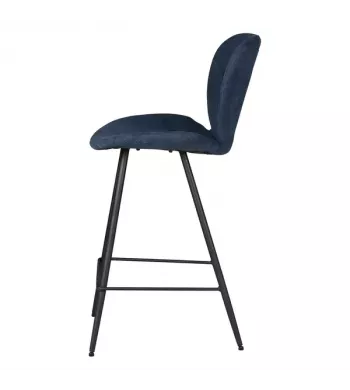 Chaise snack tissu bleu foncé - ZINIA