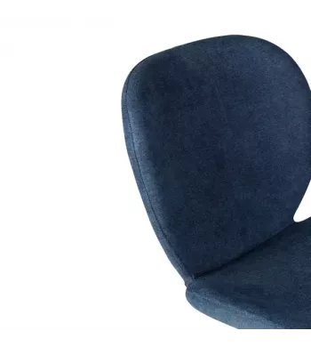 Chaise snack tissu bleu foncé - ZINIA