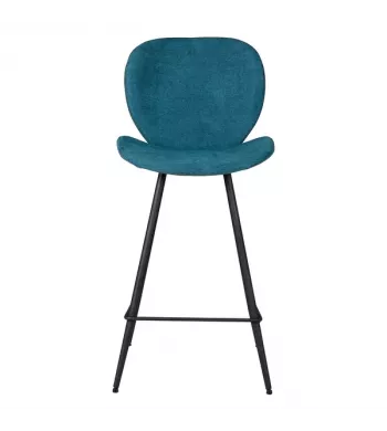 Chaise snack tissu bleu canard - ZINIA