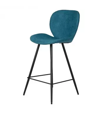 Chaise snack tissu bleu canard - ZINIA