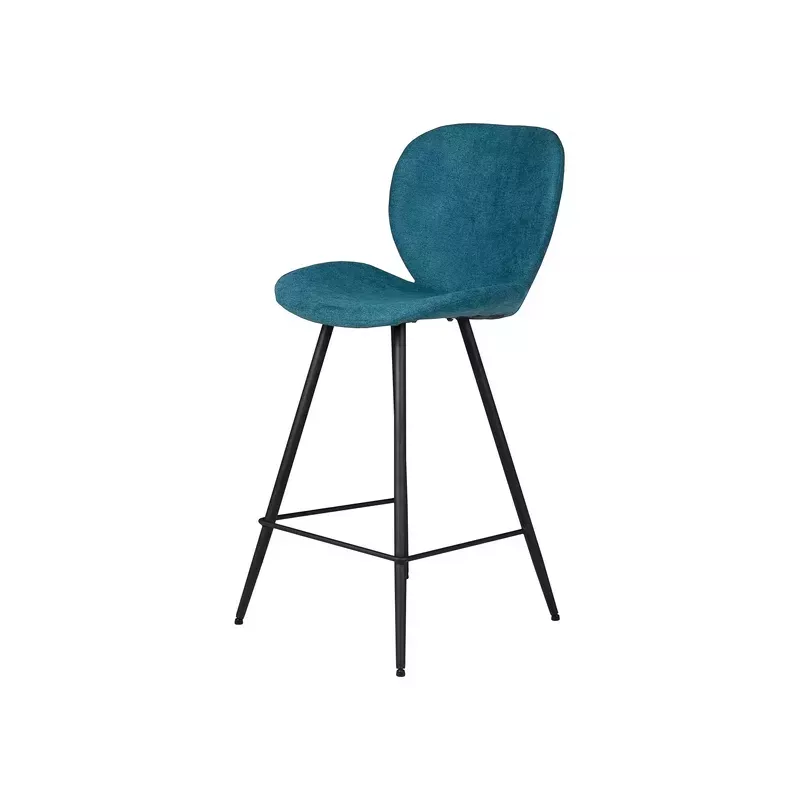 Chaise snack tissu bleu canard - ZINIA