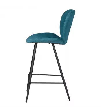 Chaise snack tissu bleu canard - ZINIA