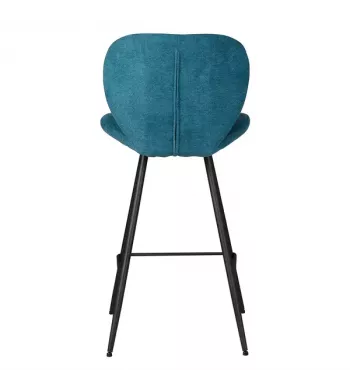 Chaise snack tissu bleu canard - ZINIA