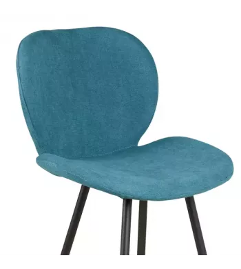 Chaise snack tissu bleu canard - ZINIA