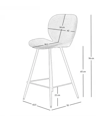 Chaise snack tissu rouille - ZINIA