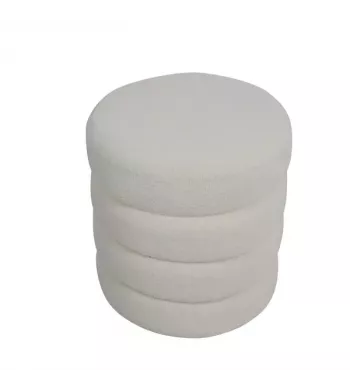 Pouf tissu effet laine bouclette beige - FINO
