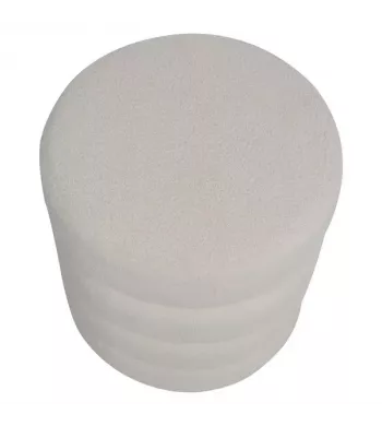 Pouf tissu effet laine bouclette beige - FINO