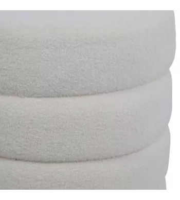 Pouf tissu effet laine bouclette beige - FINO
