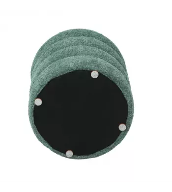 Pouf tissu effet fourrure rase vert émeraude - FINO