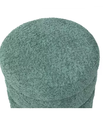 Pouf tissu effet fourrure rase vert émeraude - FINO