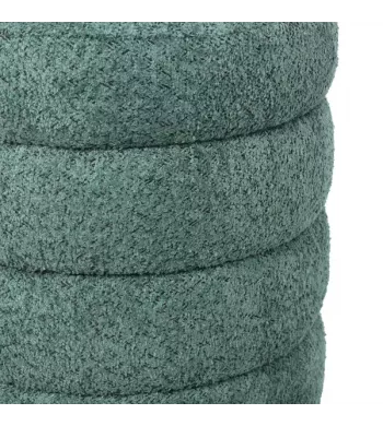 Pouf tissu effet fourrure rase vert émeraude - FINO
