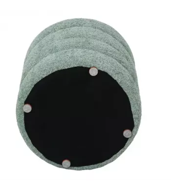 Meta title-Pouf tissu effet fourrure rase vert d'eau
