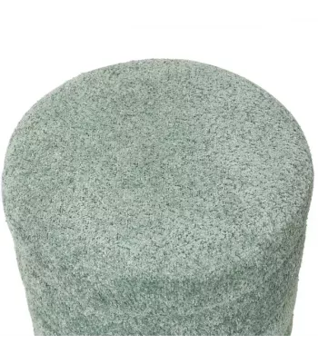 Meta title-Pouf tissu effet fourrure rase vert d'eau