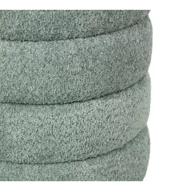 Meta title-Pouf tissu effet fourrure rase vert d'eau
