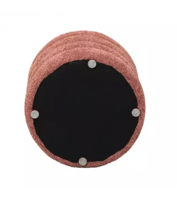 Pouf tissu effet fourrure rase vieux rose - FINO