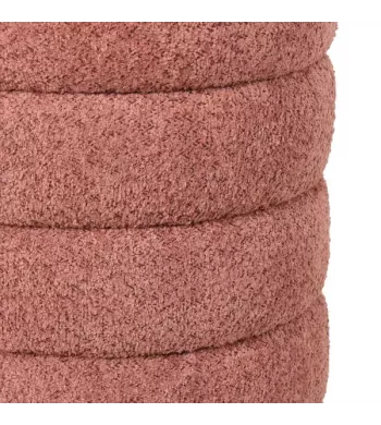 Pouf tissu effet fourrure rase vieux rose - FINO