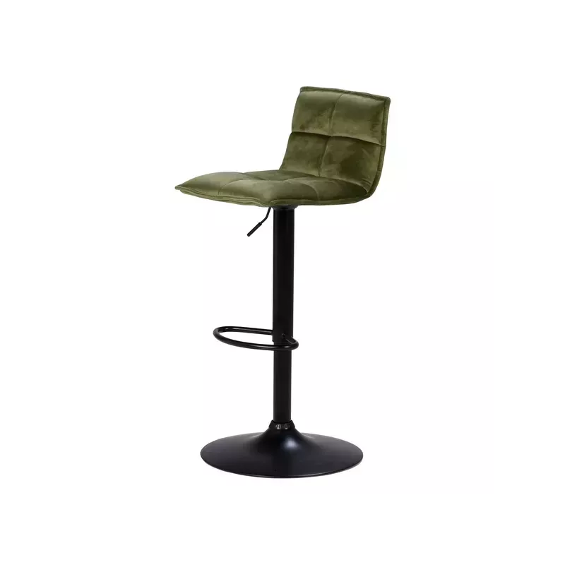 Tabouret de bar velours vert olive - JORDI