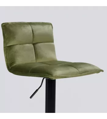 Tabouret de bar velours vert olive - JORDI