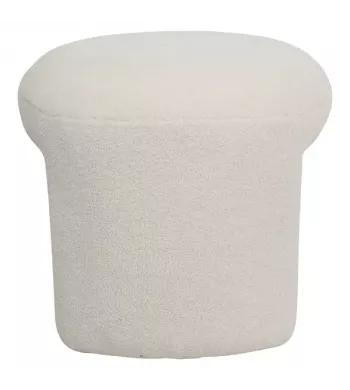 Pouf tissu effet laine bouclette beige - LOMOS