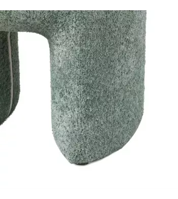 Pouf tissu effet fourrure rase vert d'eau - LOMOS