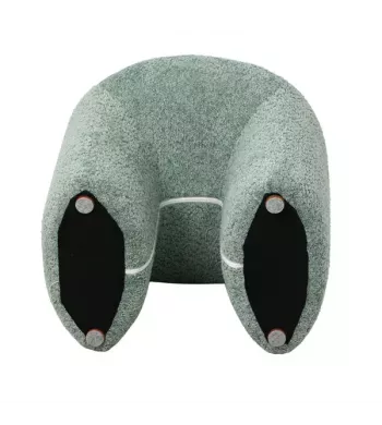 Pouf tissu effet fourrure rase vert d'eau - LOMOS