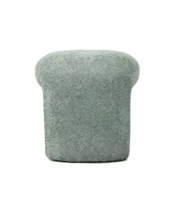 Pouf tissu effet fourrure rase vert d'eau - LOMOS