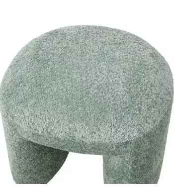 Pouf tissu effet fourrure rase vert d'eau - LOMOS