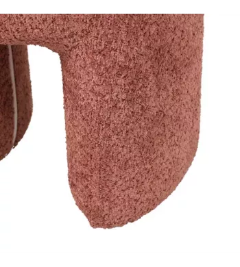 Pouf tissu effet fourrure rase vieux rose - LOMOS