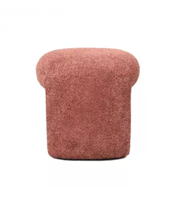 Pouf tissu effet fourrure rase vieux rose - LOMOS