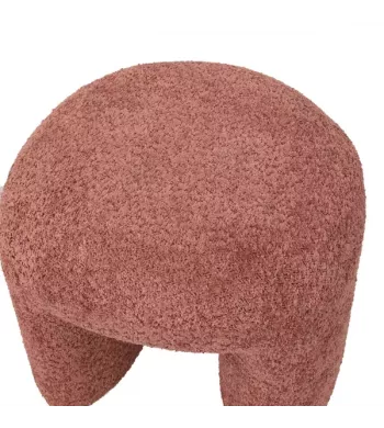 Pouf tissu effet fourrure rase vieux rose - LOMOS
