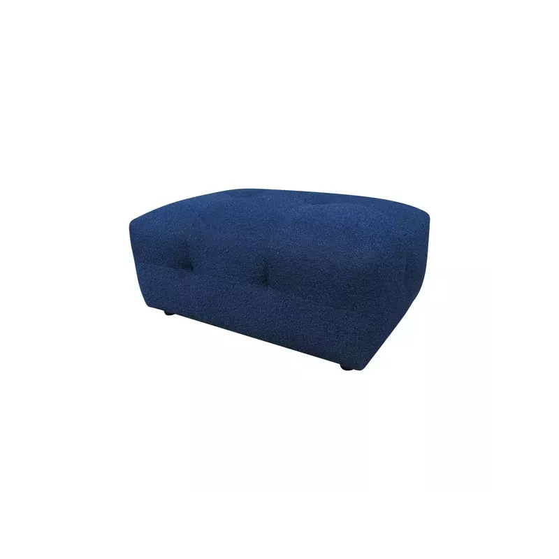 Pouf tissu bouclette bleu foncé - MELKI