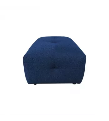 Pouf tissu bouclette bleu foncé - MELKI