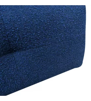 Pouf tissu bouclette bleu foncé - MELKI