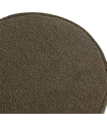 Pouf tissu effet laine bouclette kaki - POPY