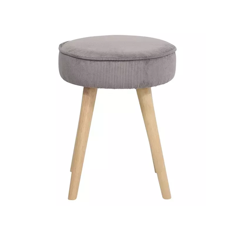 Pouf velours côtelé taupe - POPY