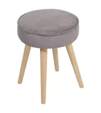 Pouf velours côtelé taupe - POPY
