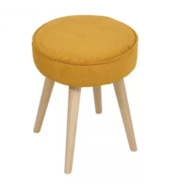 Pouf velours côtelé abricot - POPY