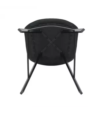 Chaise snack imitation cuir gris foncé - KITA