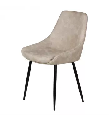 Chaise tissu effet daim beige - BARI