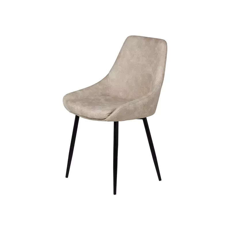 Chaise tissu effet daim beige - BARI