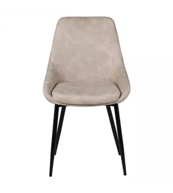 Chaise tissu effet daim beige - BARI