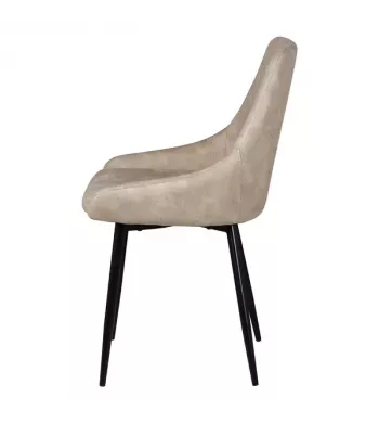 Chaise tissu effet daim beige - BARI