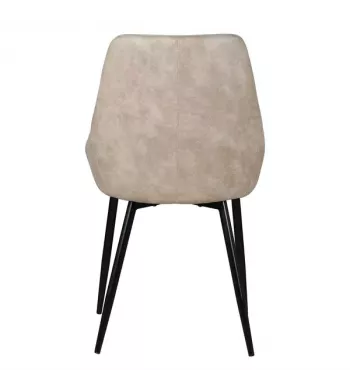 Chaise tissu effet daim beige - BARI