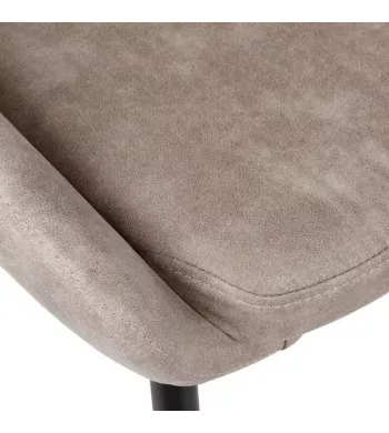 Chaise tissu effet daim beige - BARI