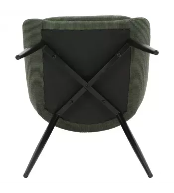 Chaise en velours côtelé vert kaki - BARI