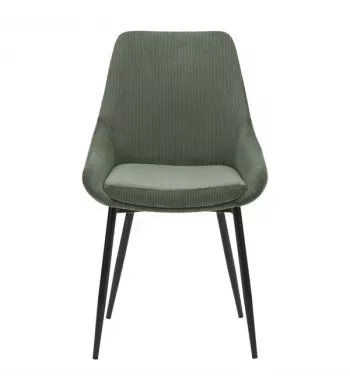Chaise en velours côtelé vert kaki - BARI