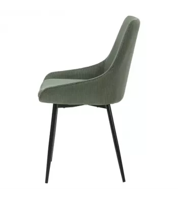 Chaise en velours côtelé vert kaki - BARI