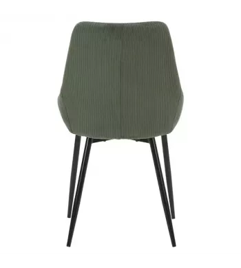 Chaise en velours côtelé vert kaki - BARI