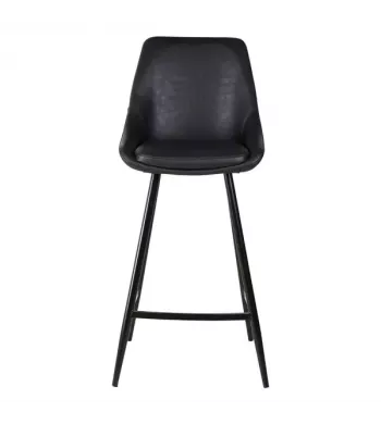 Chaise snack en PU noir - BARI